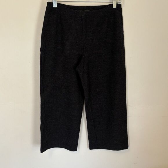 Eileen Fisher 100% Wool Cropped Pants XS 21" Gray Lagenlook Relaxed Quiet Luxury - Picture 1 of 7
